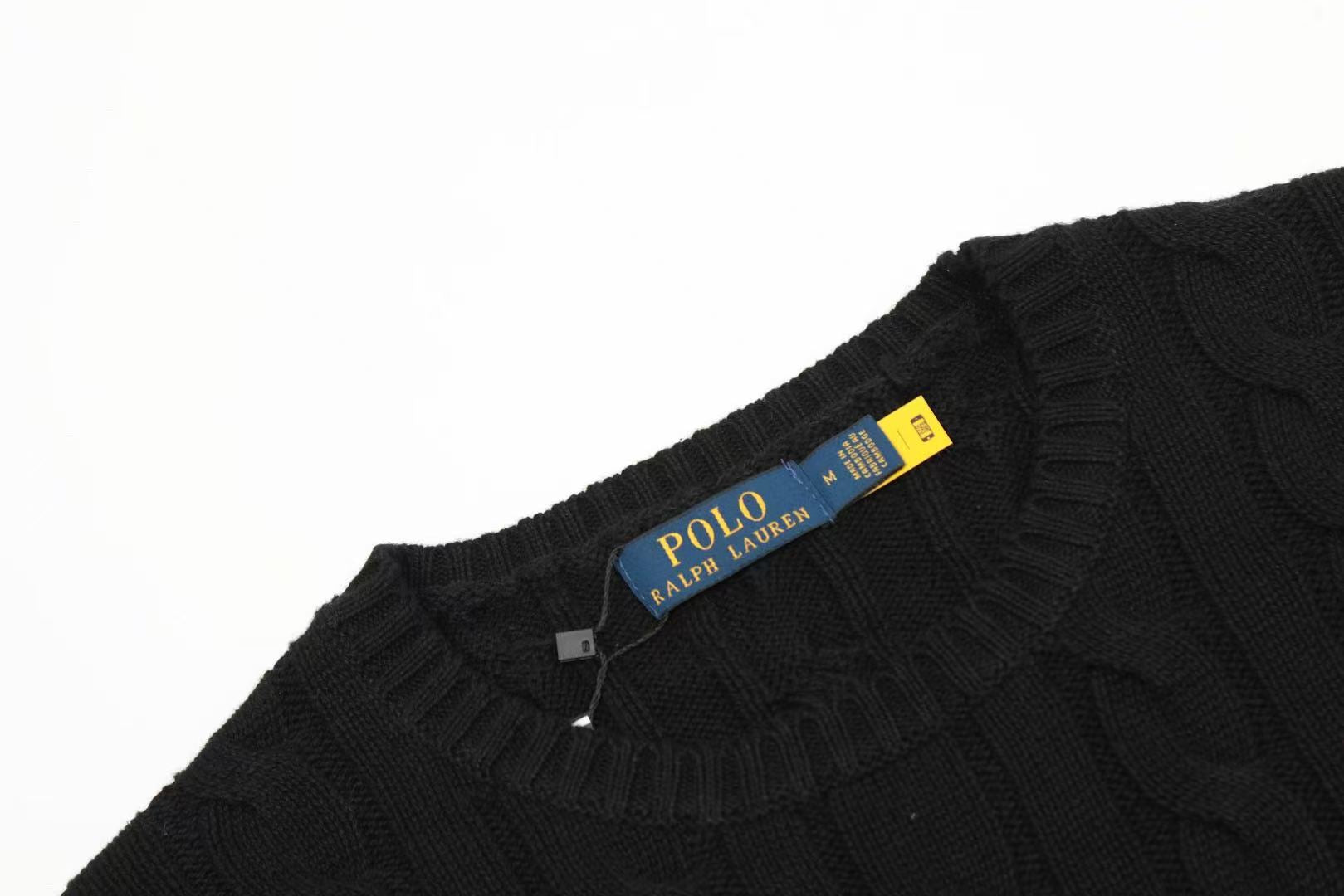 Ordinary Ralph Lauren Black Cable Knit Cotton Jumper