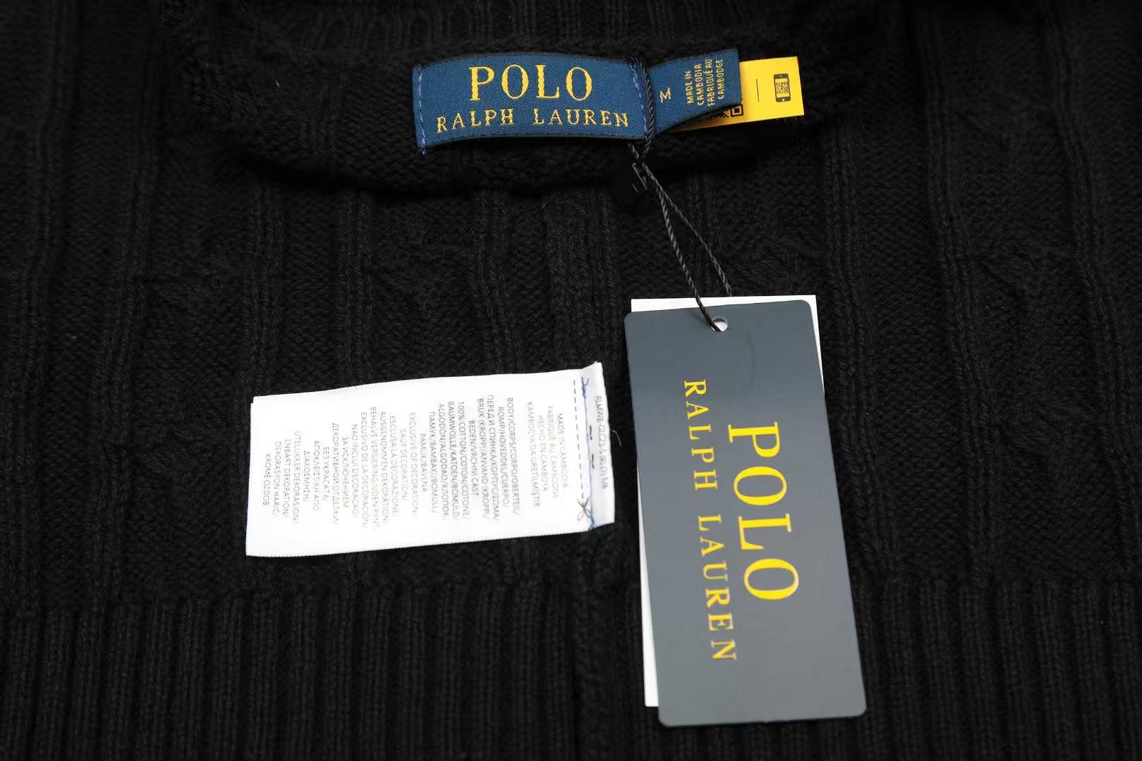 Ordinary Ralph Lauren Black Cable Knit Cotton Jumper