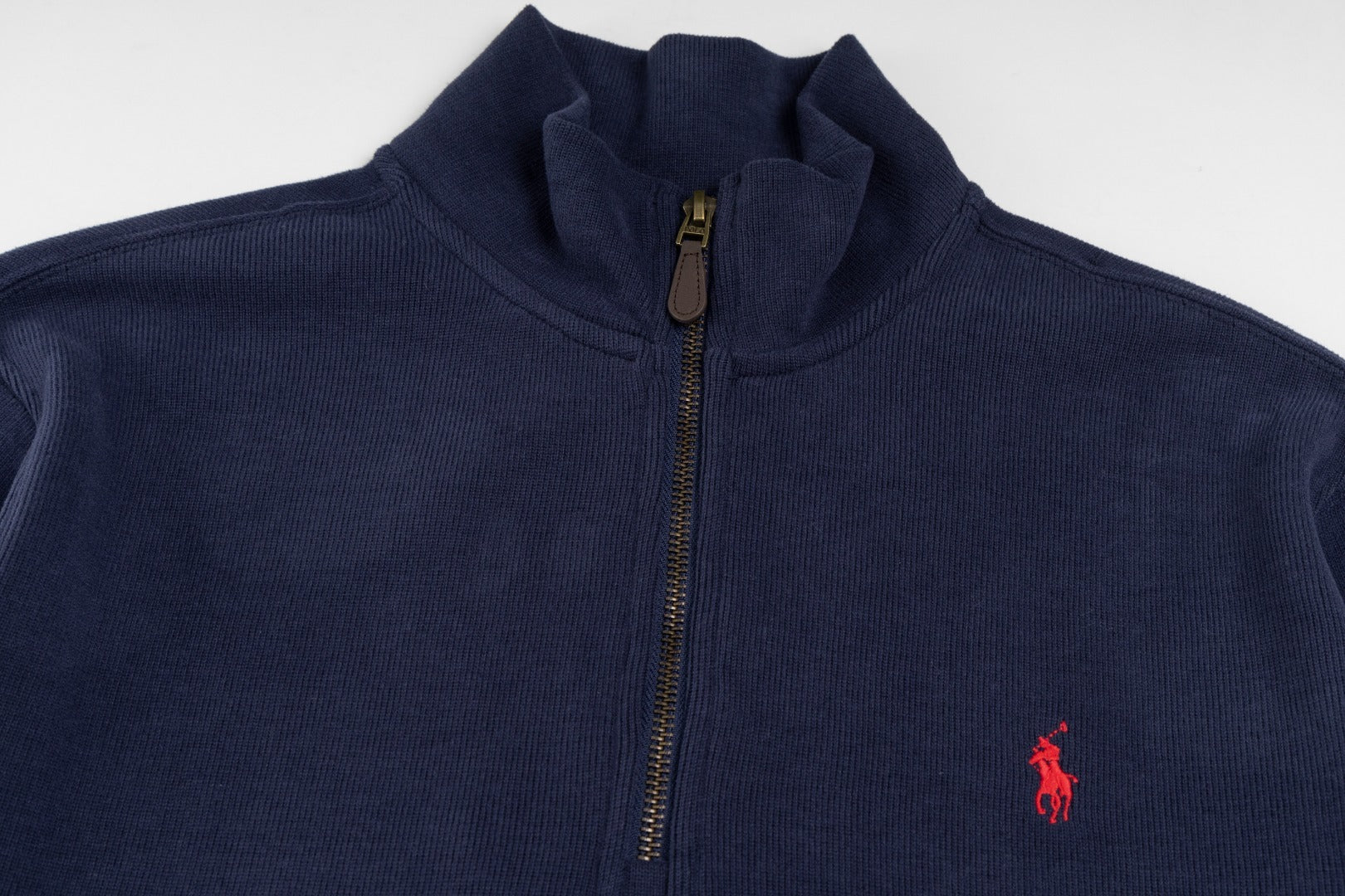 Ordinary Ralph Lauren Navy Double Knit Quarter Zip