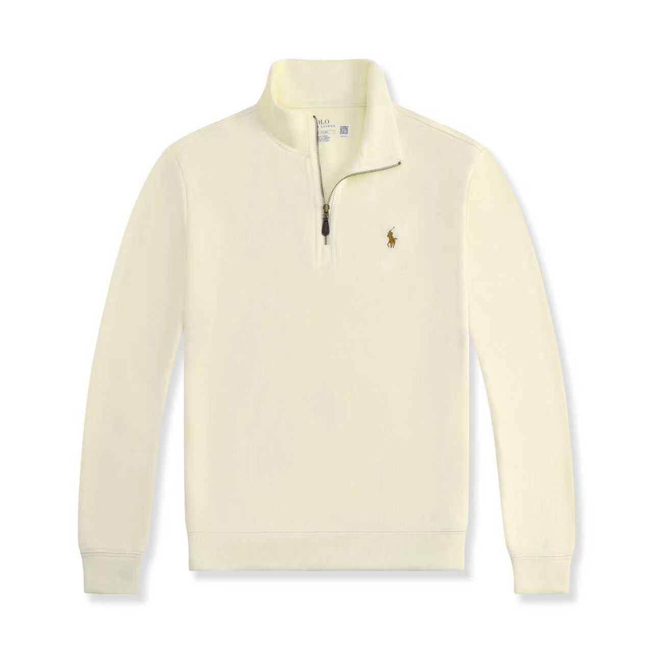Ordinary Ralph Lauren Cream Double Knit Quarter Zip