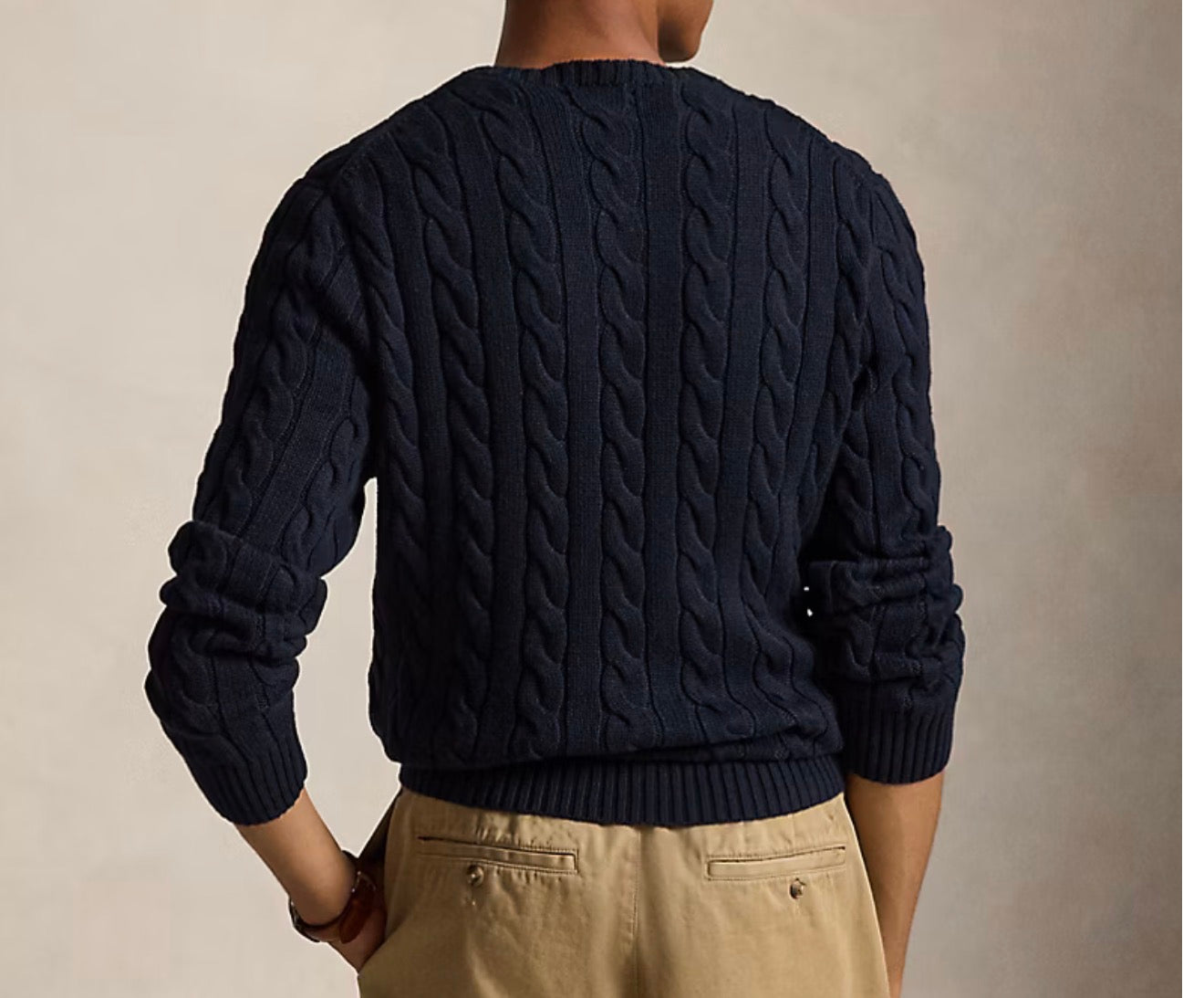 Ordinary Ralph Lauren Navy Cable Knit Cotton Jumper