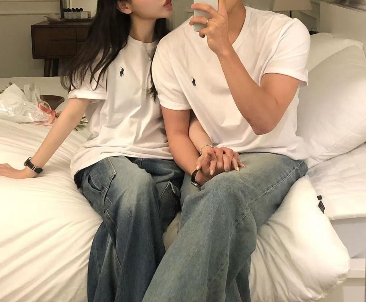 Ordinary Ralph Lauren White Men T shirt Short Sleeve