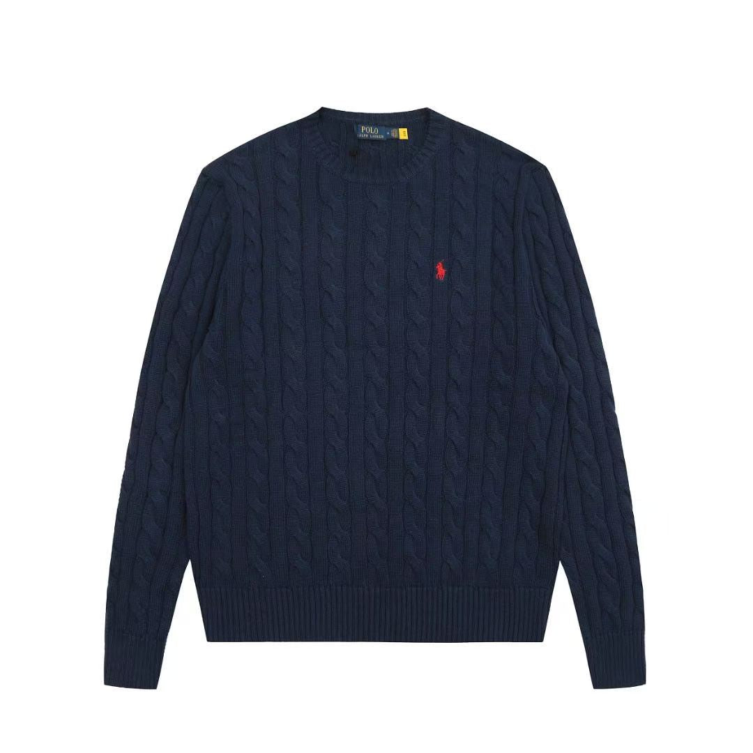 Ordinary Ralph Lauren Navy Cable Knit Cotton Jumper