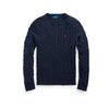 Ordinary Ralph Lauren Navy Cable Knit Cotton Jumper