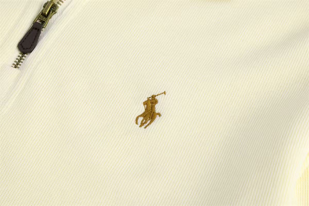 Ordinary Ralph Lauren Cream Double Knit Quarter Zip
