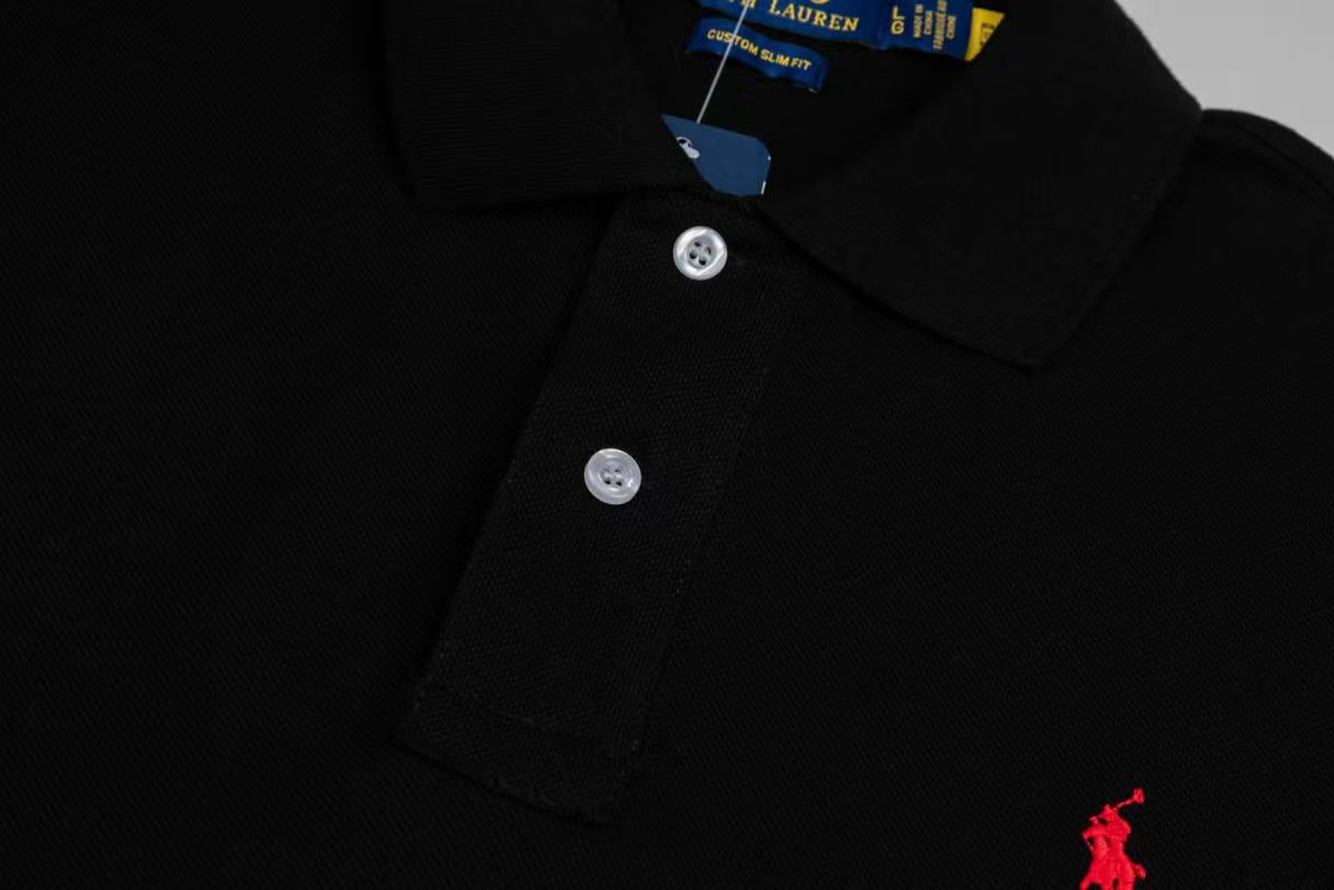 Ordinary Ralph Lauren Men Polo Shirt In Black
