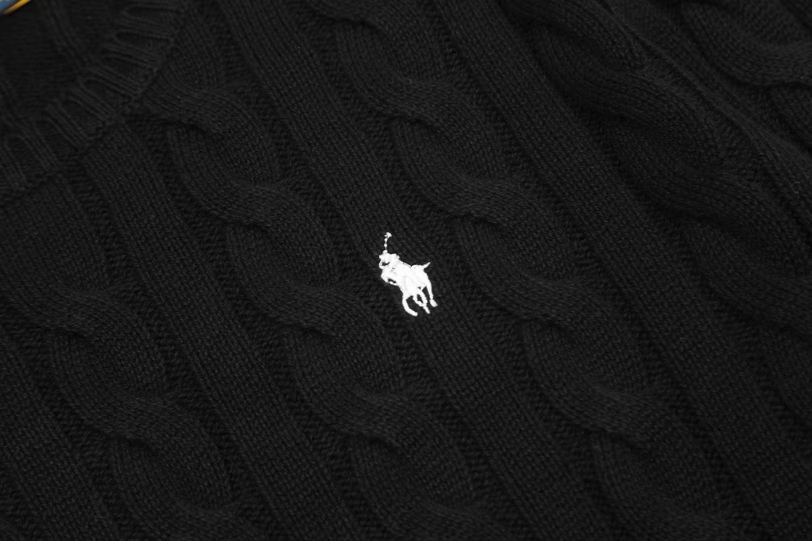 Ordinary Ralph Lauren Black Cable Knit Cotton Jumper