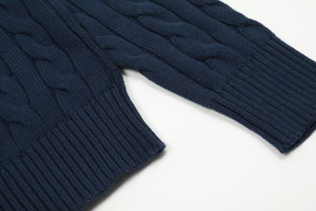 Ordinary Ralph Lauren Navy Cable Knit Cotton Jumper