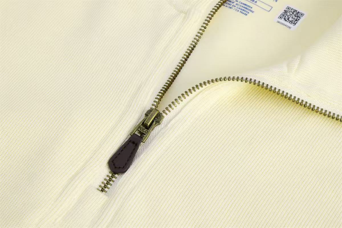 Ordinary Ralph Lauren Cream Double Knit Quarter Zip