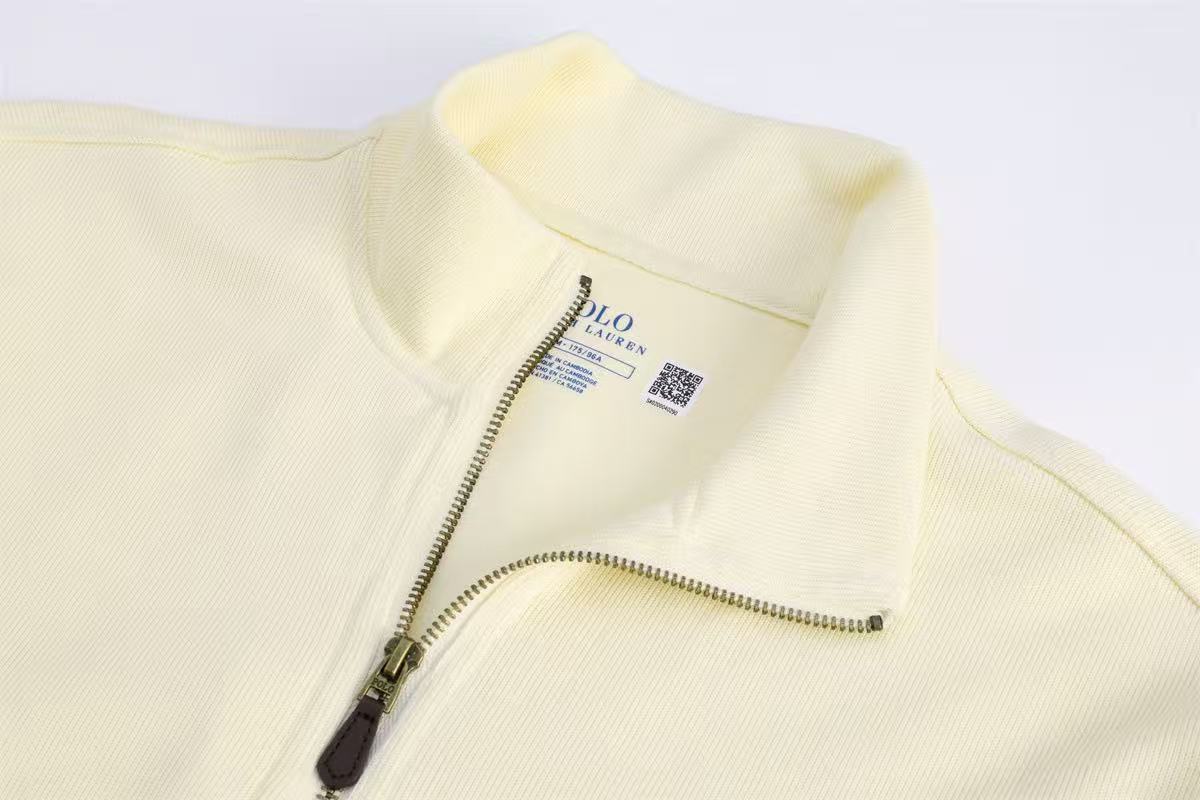 Ordinary Ralph Lauren Cream Double Knit Quarter Zip