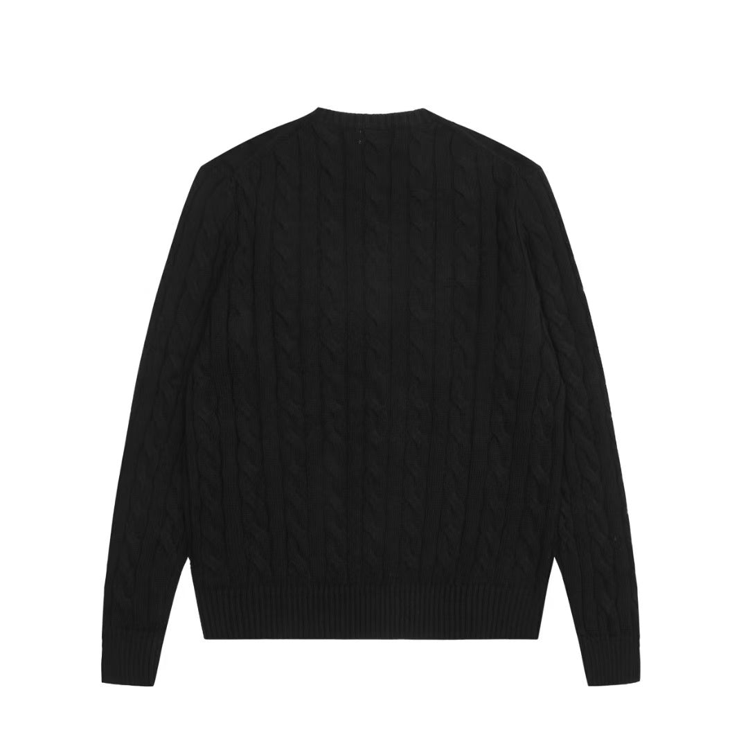 Ordinary Ralph Lauren Black Cable Knit Cotton Jumper
