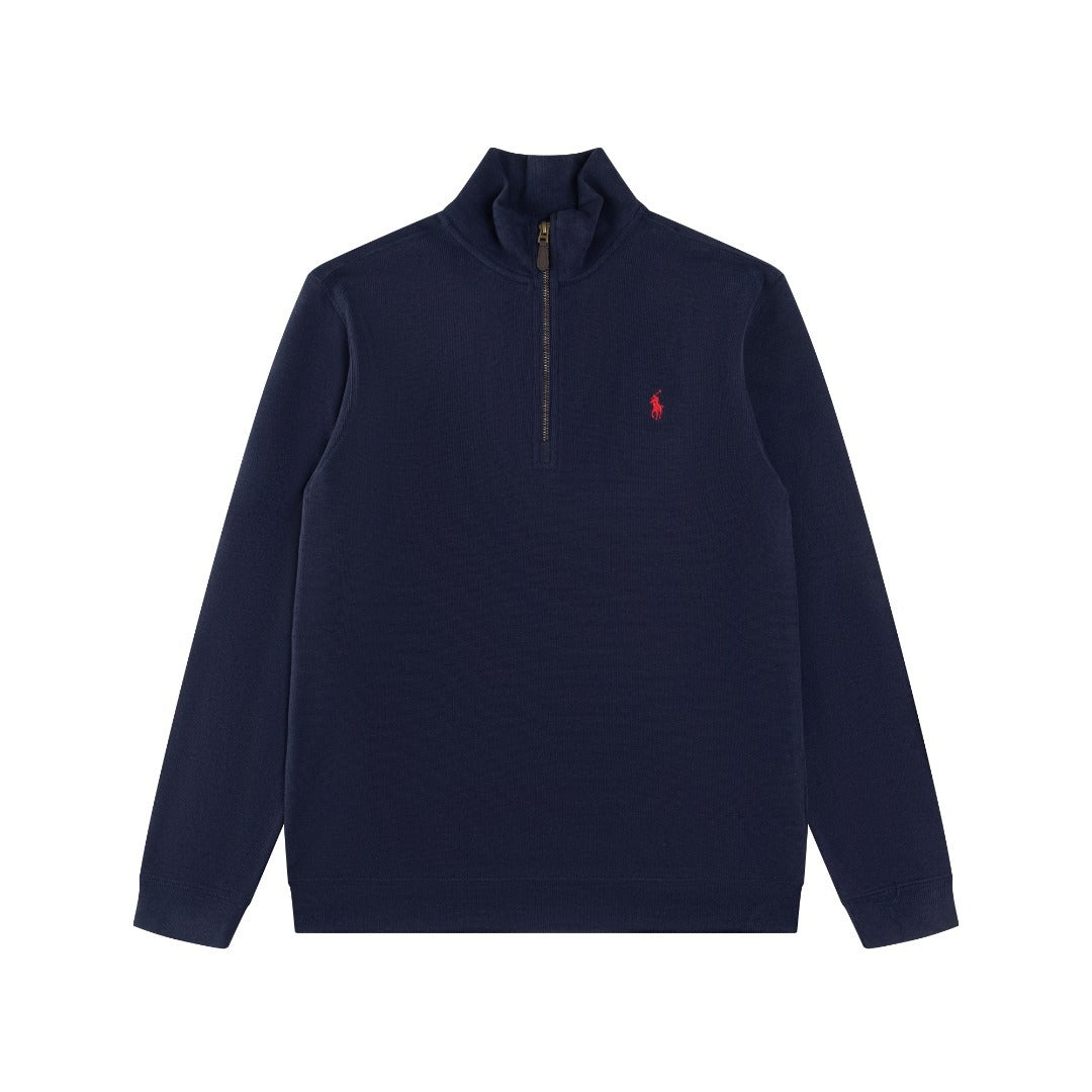 Ordinary Ralph Lauren Navy Double Knit Quarter Zip