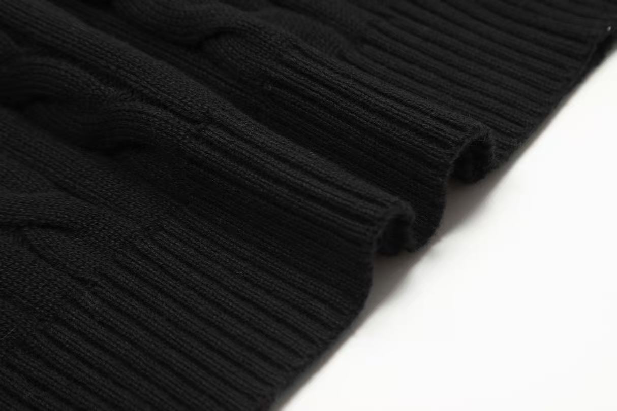 Ordinary Ralph Lauren Black Cable Knit Cotton Jumper