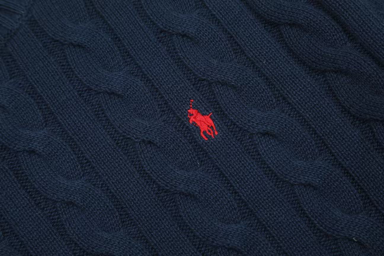 Ordinary Ralph Lauren Navy Cable Knit Cotton Jumper