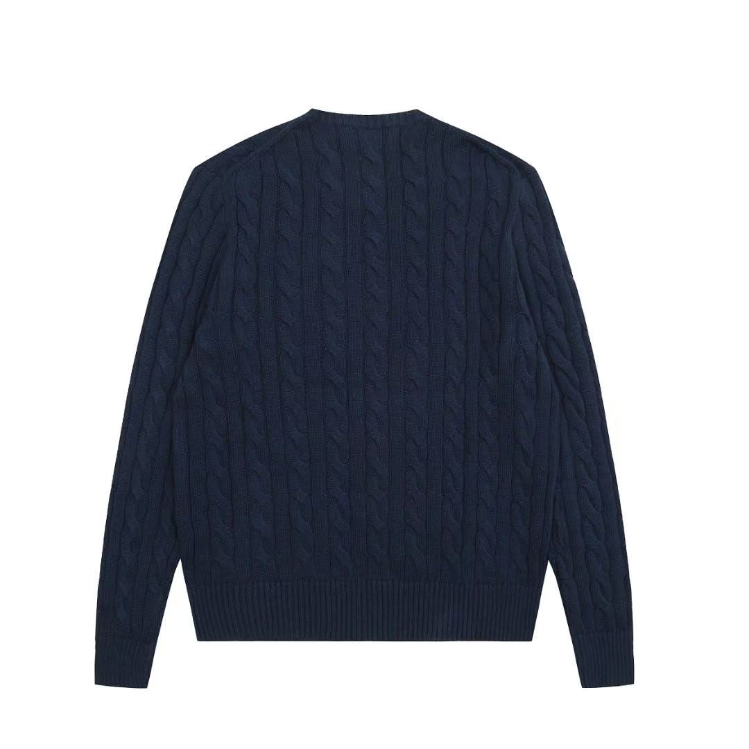 Ordinary Ralph Lauren Navy Cable Knit Cotton Jumper